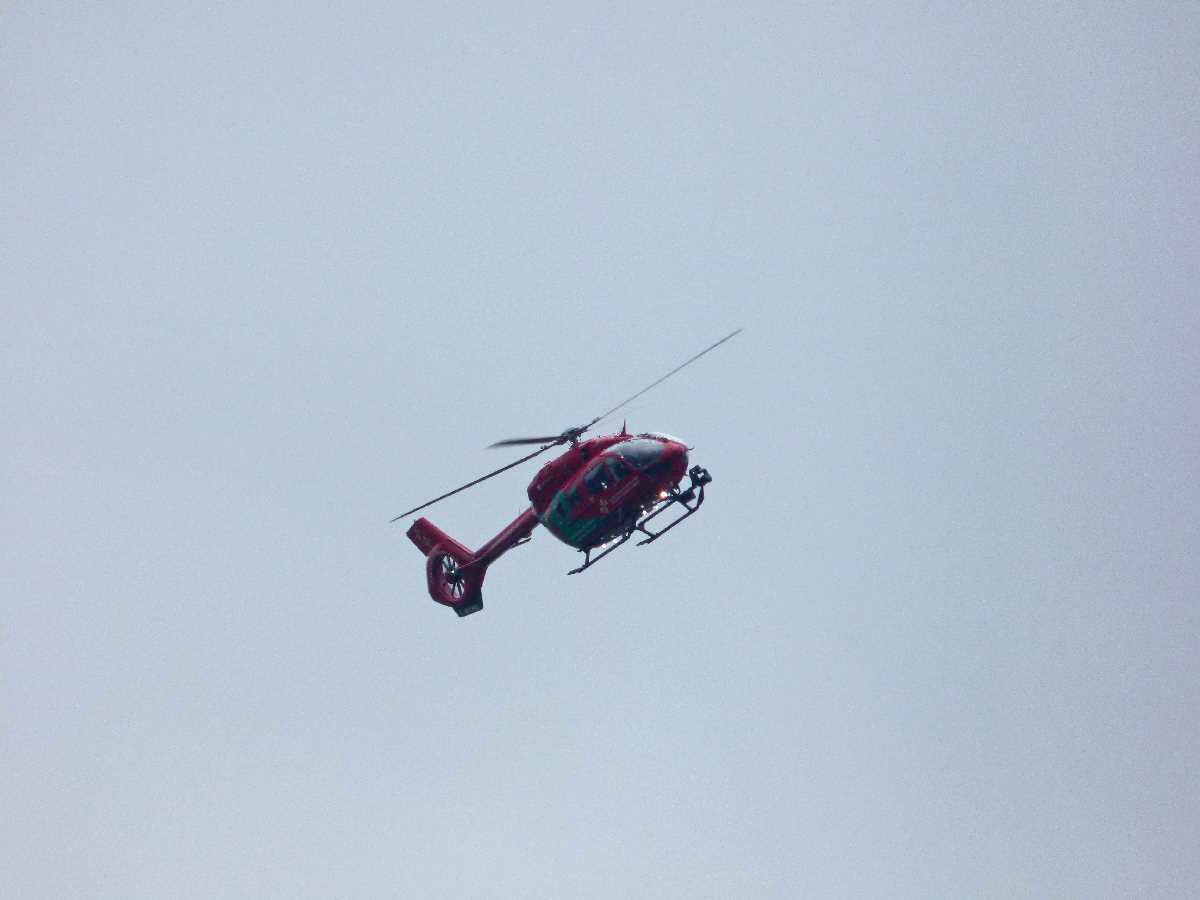 Wales Air Ambulance over Winterbourne House and Garden (May 2021)